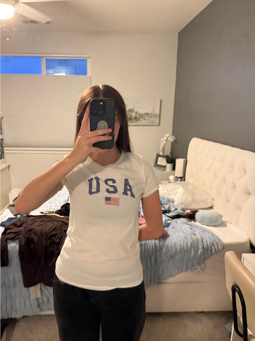 Universal Thread White USA Graphic Short Sleeve Tee
